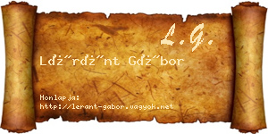 Léránt Gábor névjegykártya
